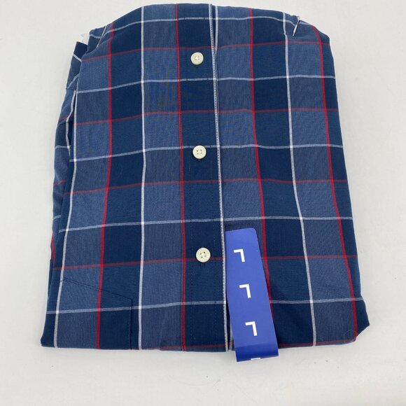 Chaps Blue & White Plaid Long Sleeve Button-Up Shirt | Size L - Picture 2 of 7